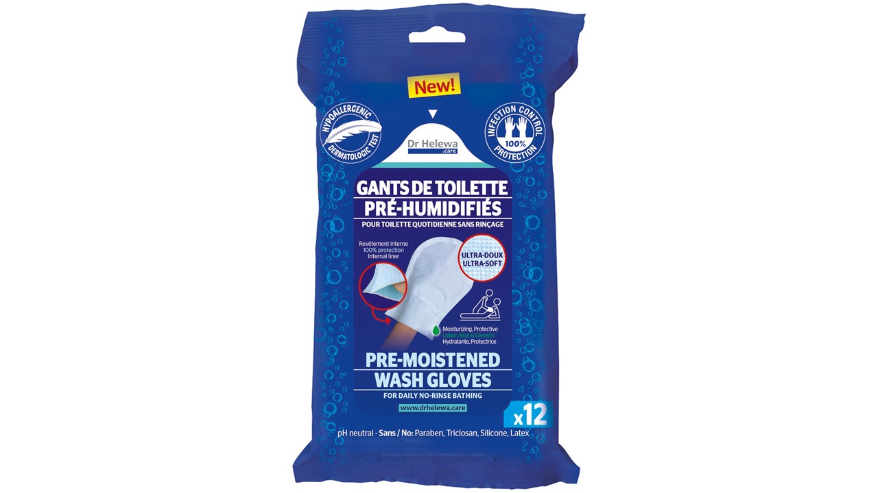 Gant de toilette impregné Dr HELEWA sache de 12
