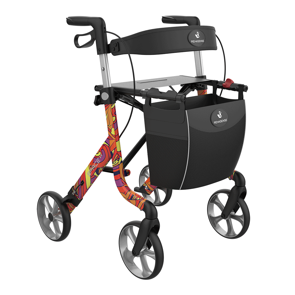 Rollator 4 roues SPACE LX ARTLINE FLOWER Taille M