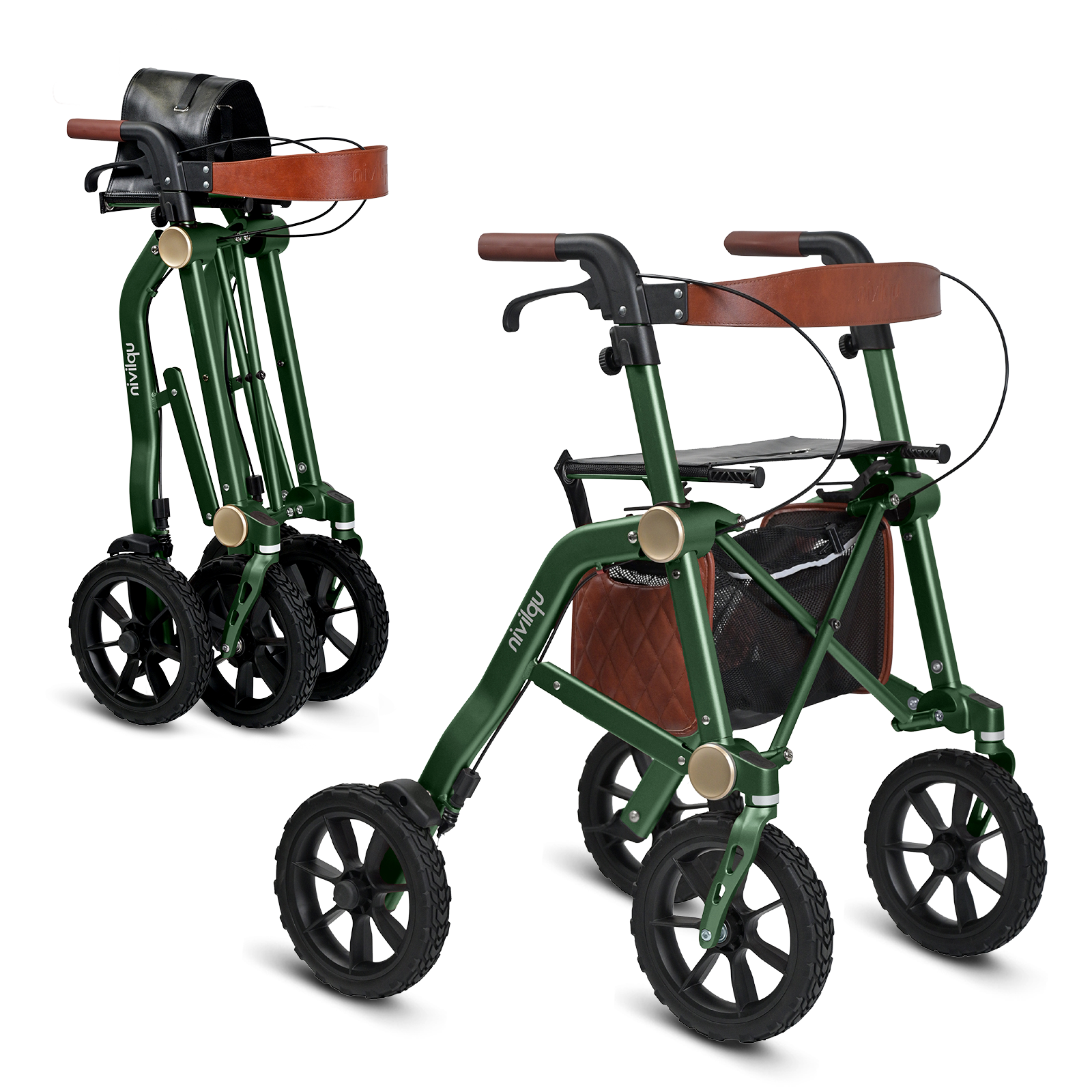 Rollator 4 roues Trive Green tout terrain