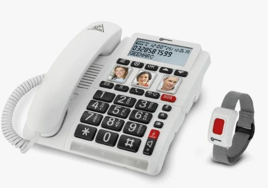 Téléphone filaire CL610 + bracelet SOS